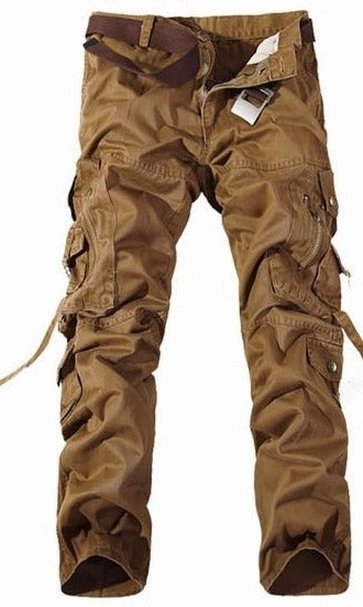 Mens Military Cargo pants Multi-pocket loose cotton trousers - Pleasures and Sins   Pleasures and Sins