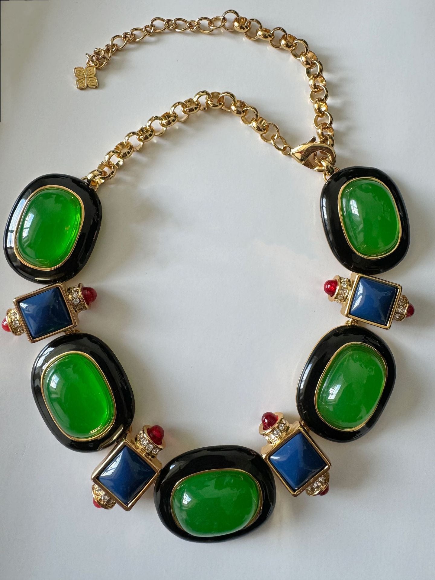 Medieval retro emerald glass exaggerated high-end niche necklace - Pleasures and Sins   Pleasures and Sins