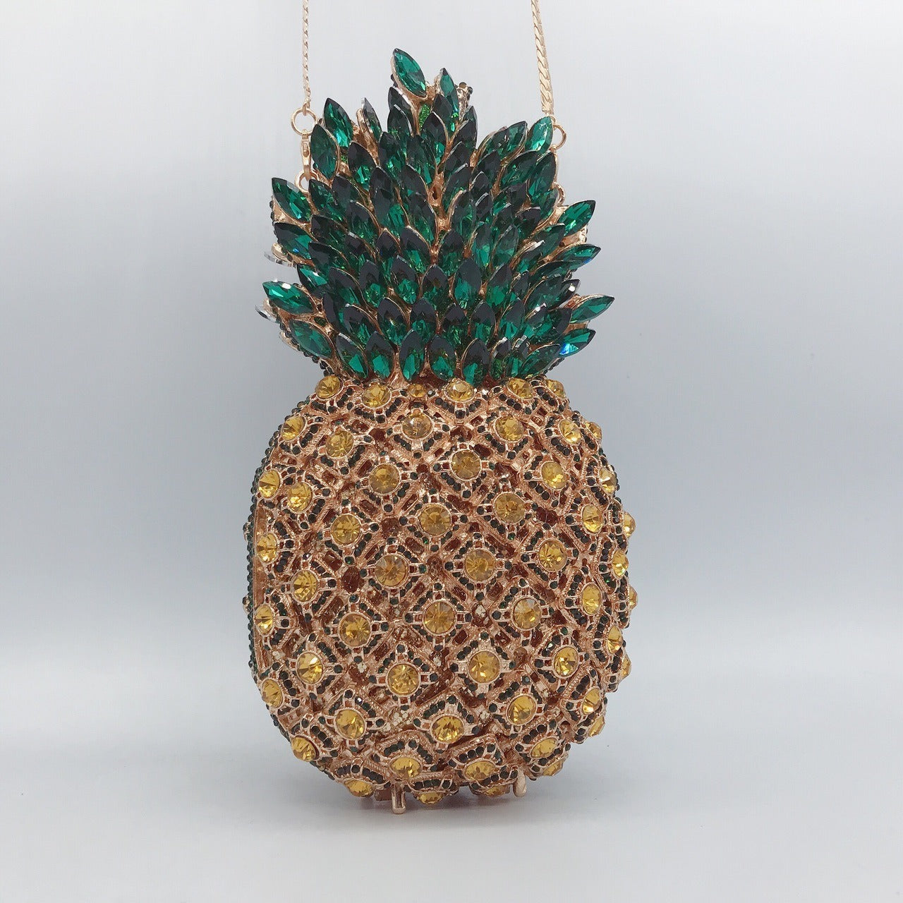 Pineapple Shape Diamante Dinner Bag Full Diamond Handheld Bag - Pleasures and Sins   Pleasures and Sins