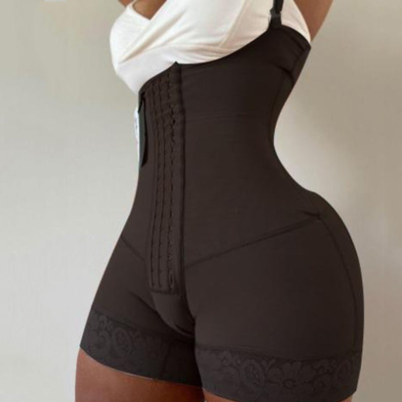 Body shaping Jumpsuit With Thick Mesh for Belly Tightening and Hip Lifting With Zippered Crotch