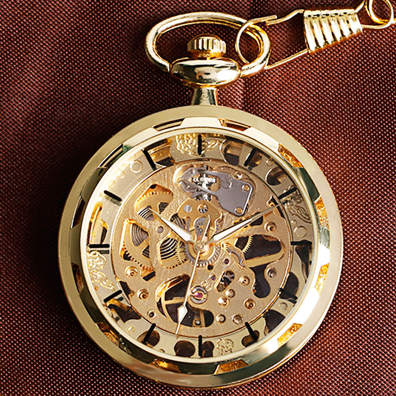 Steampunk Skeleton Mechanical Fob Pocket Watch - Pleasures and Sins   Pleasures and Sins