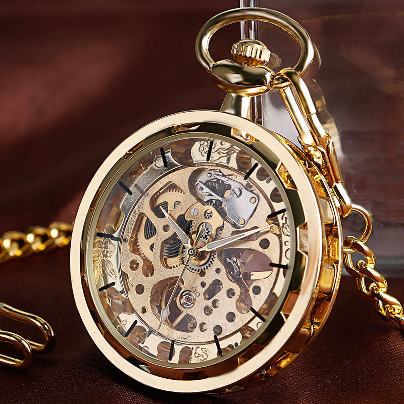 Steampunk Skeleton Mechanical Fob Pocket Watch - Pleasures and Sins   Pleasures and Sins