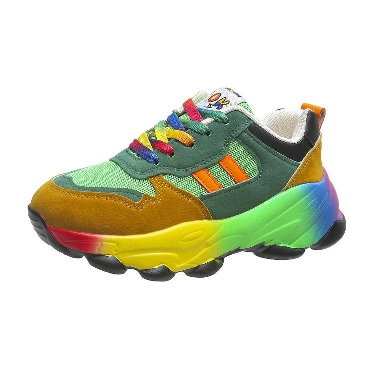 Unisex Colorful Rainbow Hip Hop Casual Rainbow Shoes - Pleasures and Sins   Pleasures and Sins