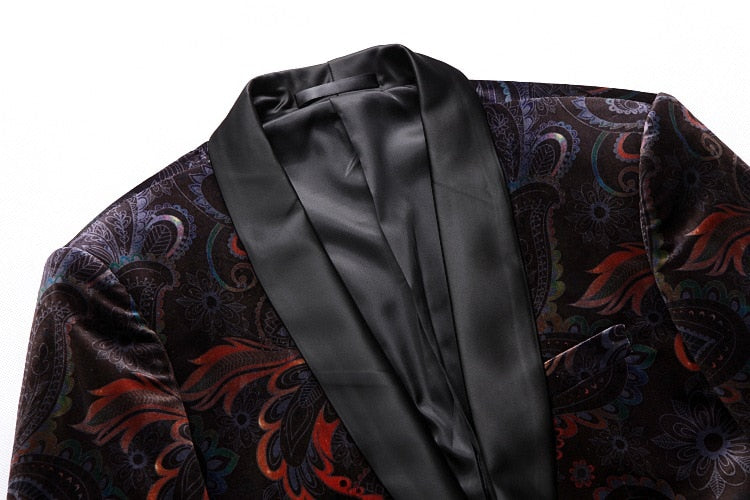 Mens Luxury Print, Shawl Collar, Suit Jacket, Wedding, Party Jacket - Pleasures and Sins   Pleasures and Sins