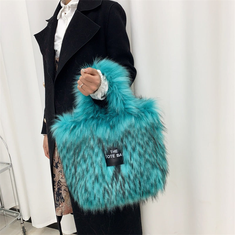 Crossbody Tote Bag Imitation Fur Large Capacity Bag - Pleasures and Sins   Pleasures and Sins