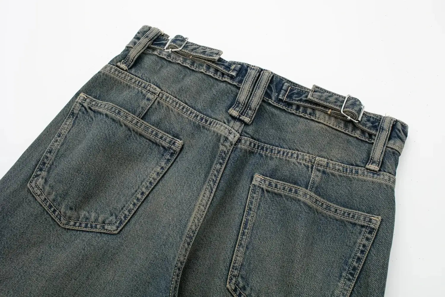 Damen Denim Cargo Lange Hosen Vintage Casual Street Loose