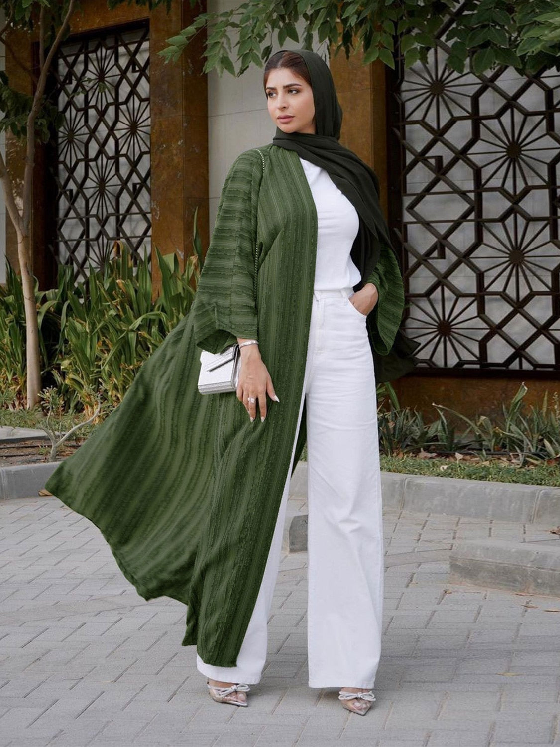 Ramadan Eid Djellaba Abaya Long Sleeve Muslim Dress With Belt - Pleasures and Sins   Pleasures and Sins