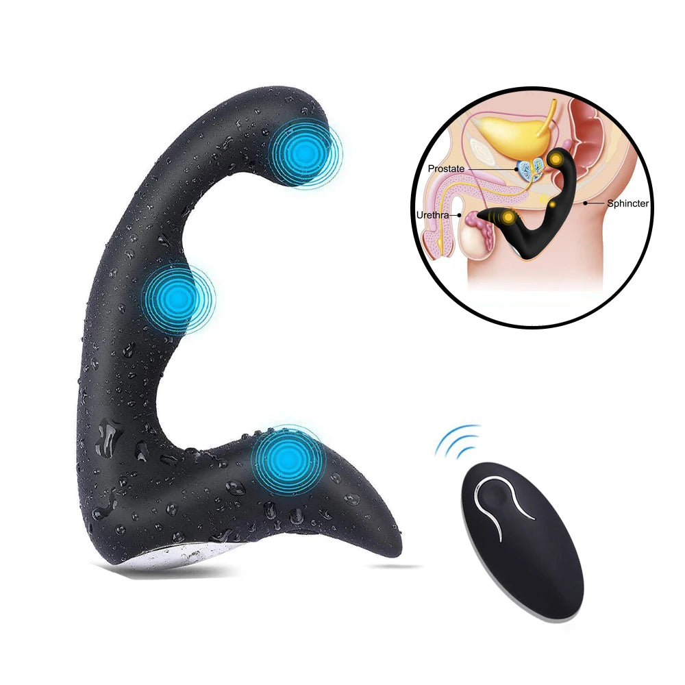 Remote Control 9 Speed Prostate Massager USB Charge For Men - Pleasures and Sins   Pleasures and Sins