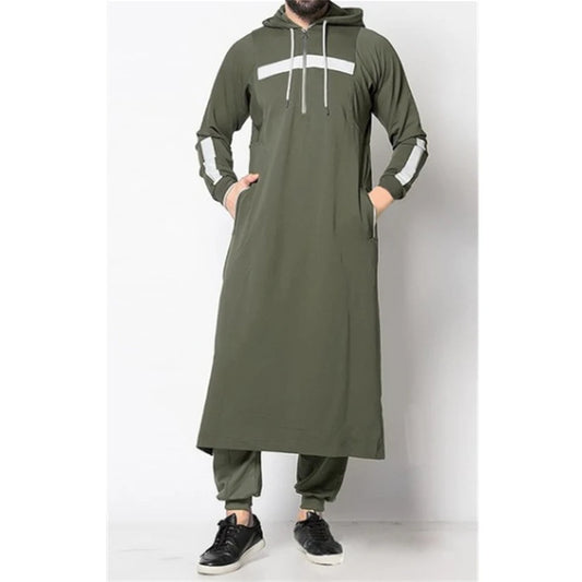 Muslim Mens Hooded Thobe Jubba Casual Long Sleeve Sweatshirt - Pleasures and Sins   Pleasures and Sins