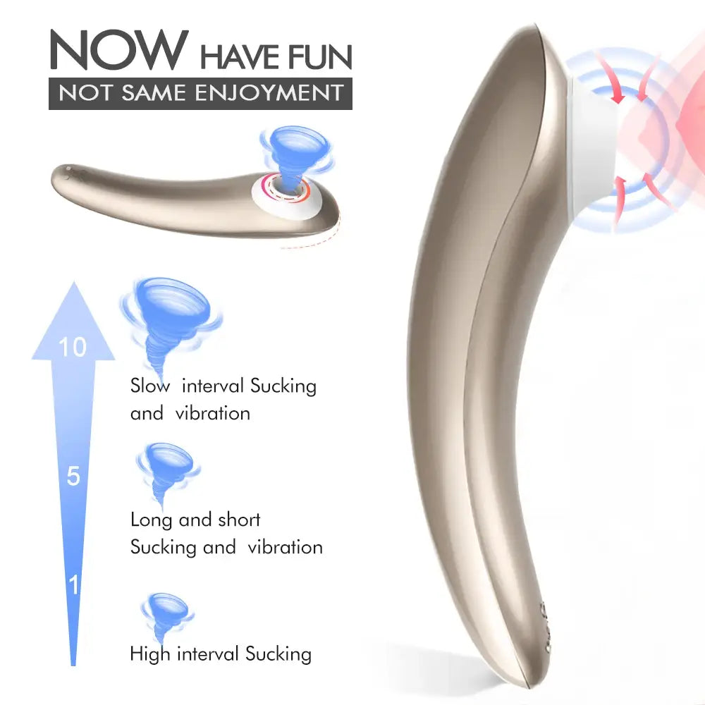 Curved Nipple and Clitoris Stimulator with Suction and Vibration for ultimate pleasure.