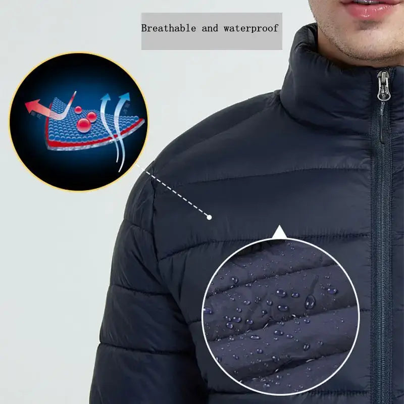 Mens Winter Warm Usb Heated Jacket Thermostat Hooded