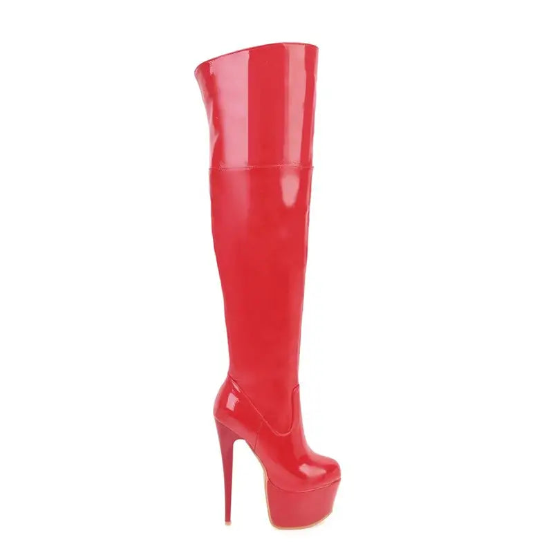 Sexy Thigh High Fetish Boots For Women With Platform (Bottes fétiches à hauteur de cuisse pour femmes avec plateforme)