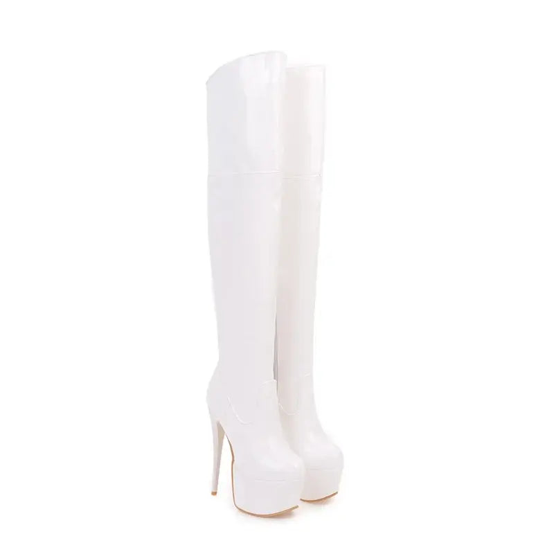 Sexy Thigh High Fetish Boots For Women With Platform (Bottes fétiches à hauteur de cuisse pour femmes avec plateforme)