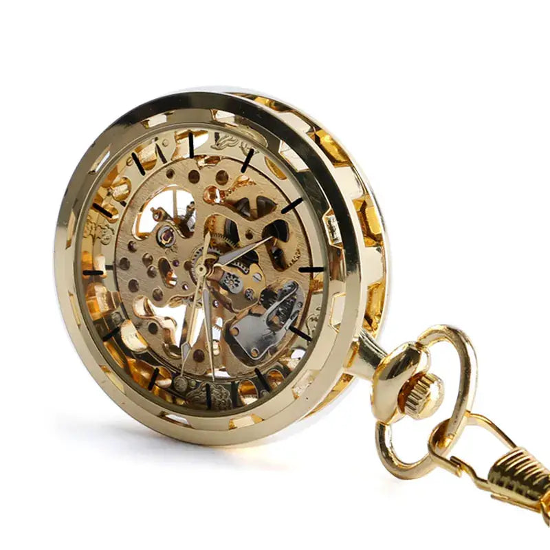 Steampunk Skeleton Mechanical Fob Pocket Watch