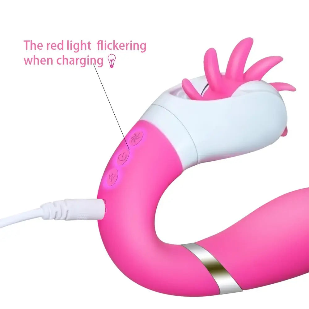 Vibrateur pour dames avec brosse pour stimuler le clitoris