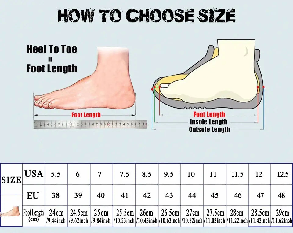 Shoe size conversion chart for Men Loafers in Light Canvas for casual shoes spring.