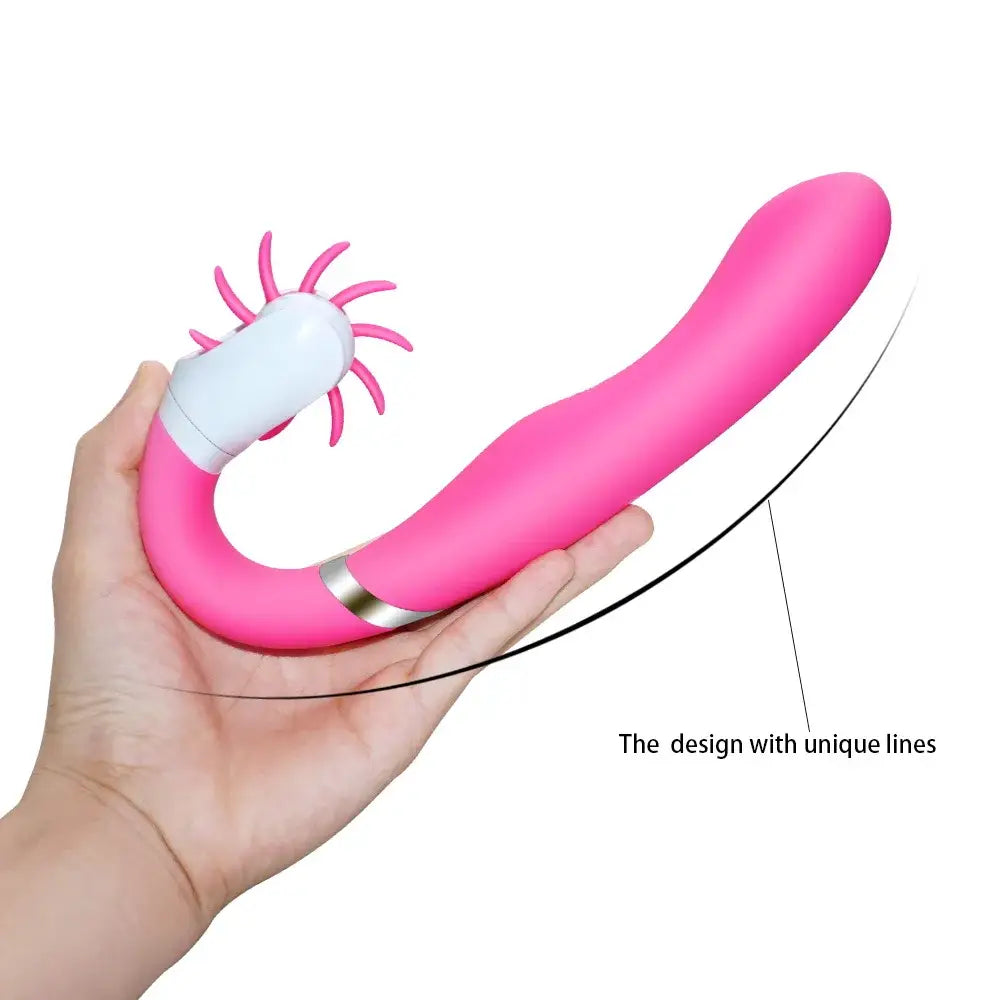 Vibrateur pour dames avec brosse pour stimuler le clitoris