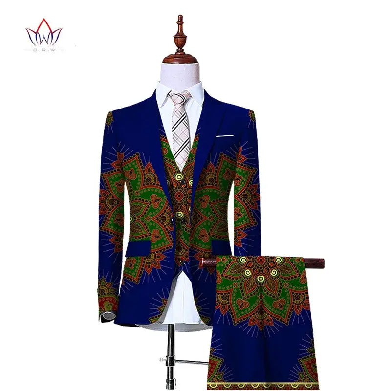 Mens 3 Piece Slim Fit Cowboy Suit. Jacket Waistcoat