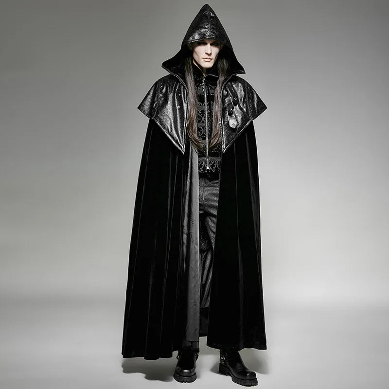 Men’s Windbreaker Cloak Punk Retro Long Cloak Coat