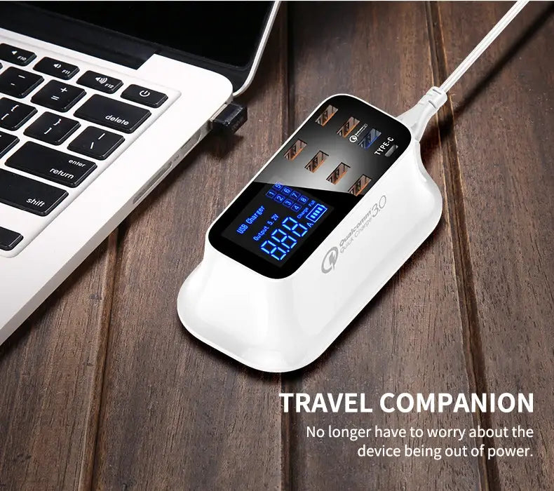 8 Ports Fast Charge Led Display USB Charger For Android