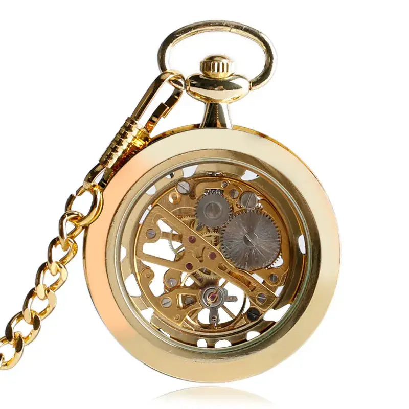 Steampunk Skeleton Mechanical Fob Pocket Watch