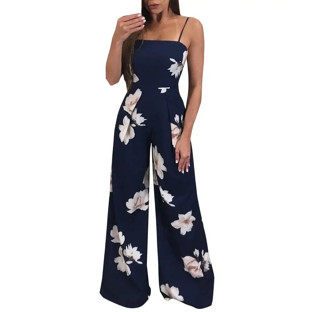 Womens Summer Fashion Floral Playsuit Jumpsuit Trousers