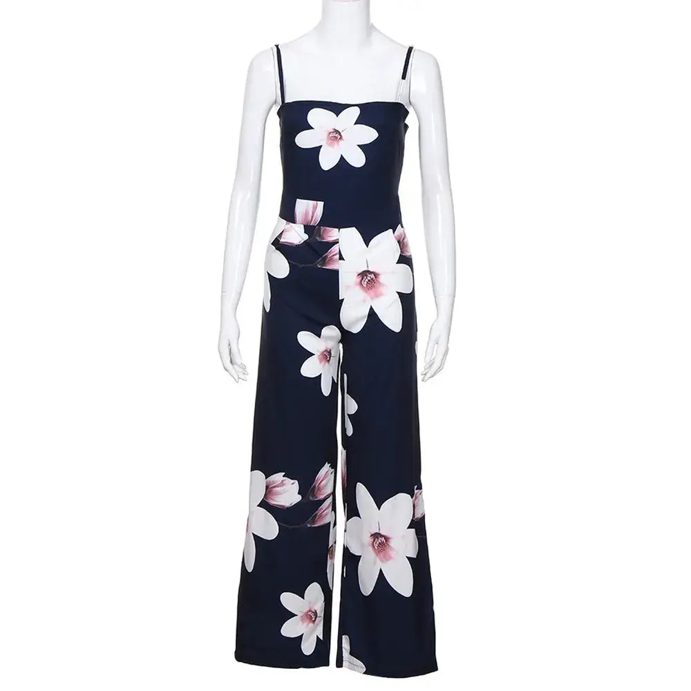 Womens Summer Fashion Floral Playsuit Jumpsuit Trousers