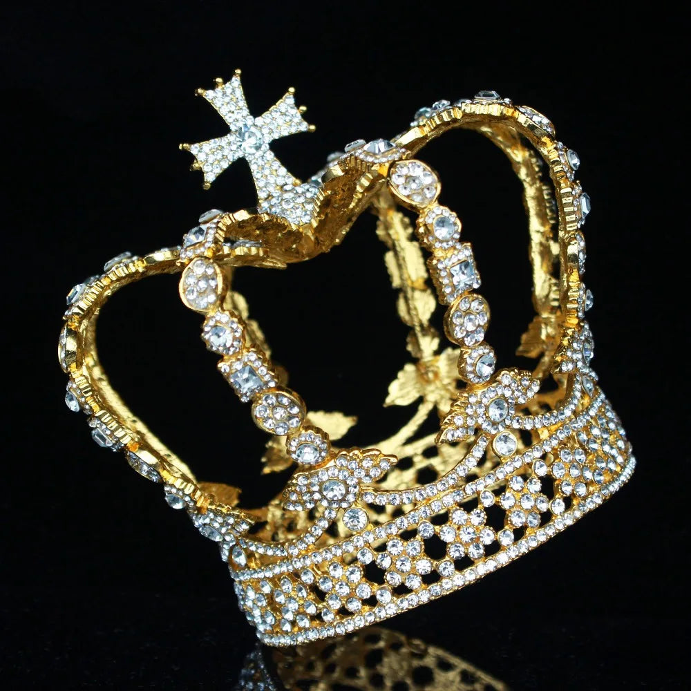 Crystal Vintage Royal Crown Men/Women Wedding Hair Accessories