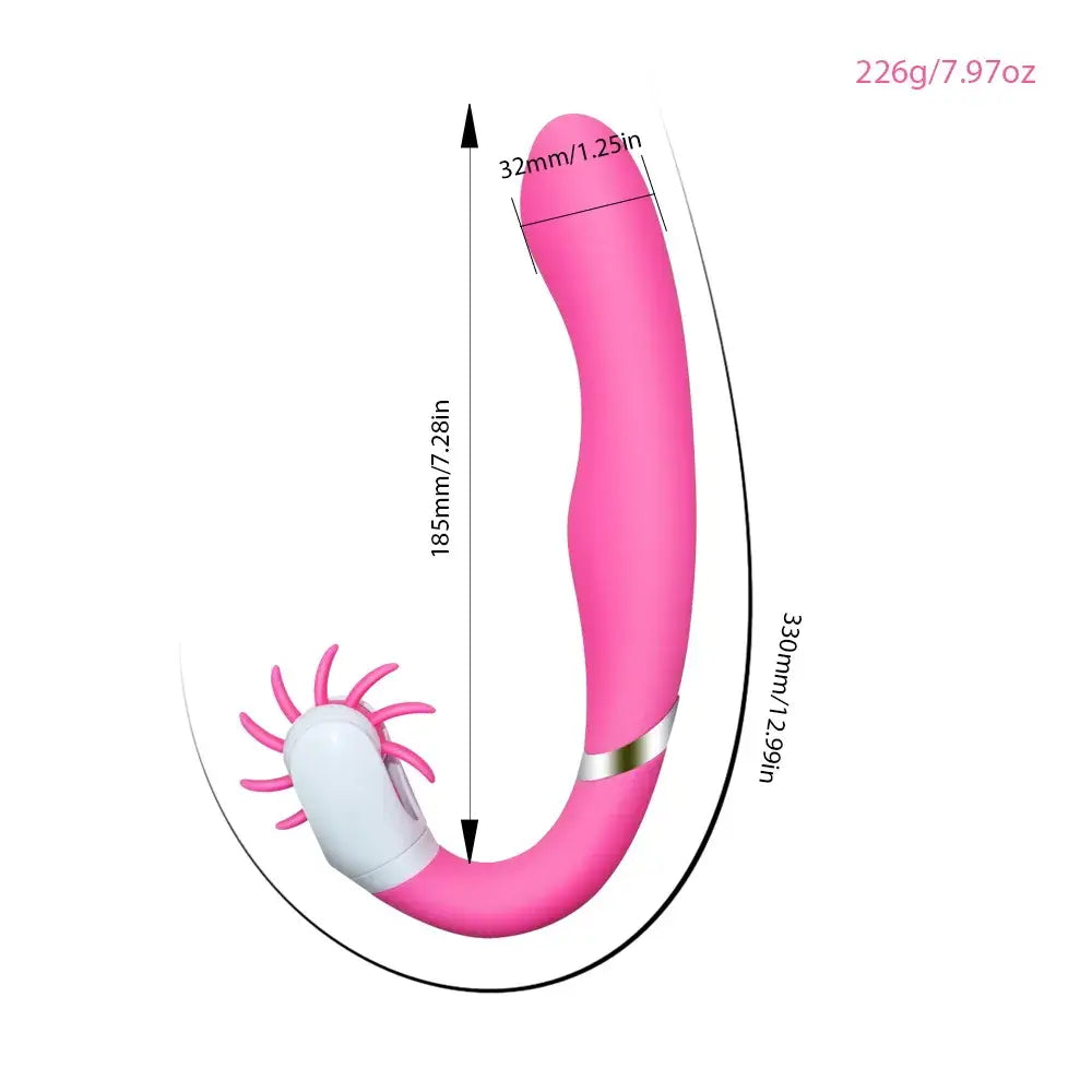 Vibrateur pour dames avec brosse pour stimuler le clitoris