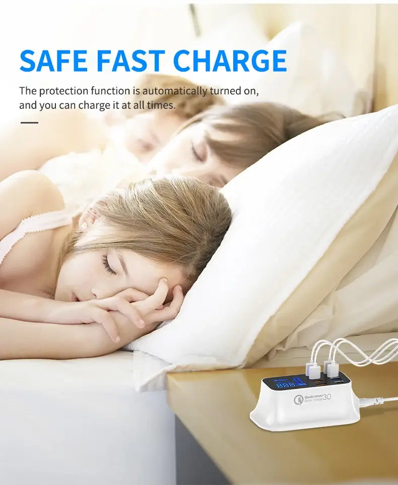 8 Ports Fast Charge Led Display USB Charger For Android