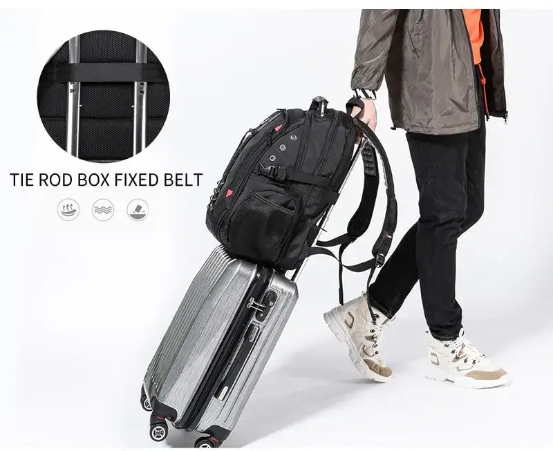 Mens 45l Travel Backpack 15.6 Laptop Usb Anti Theft Backpack