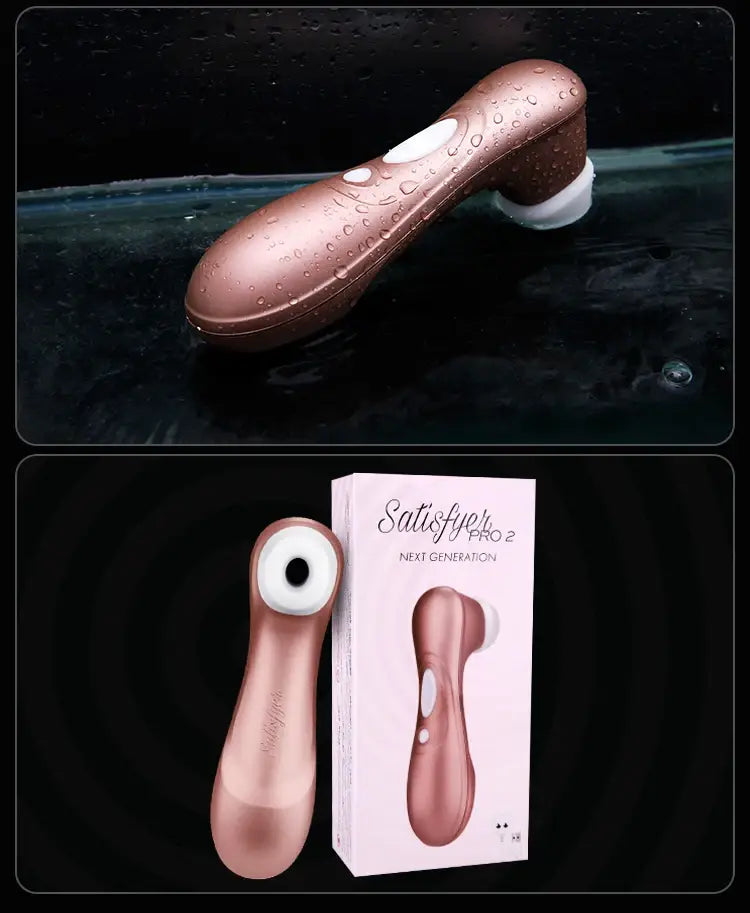 Rose gold ergonomic personal massage device, perfect ladies pro sucking vibrator.