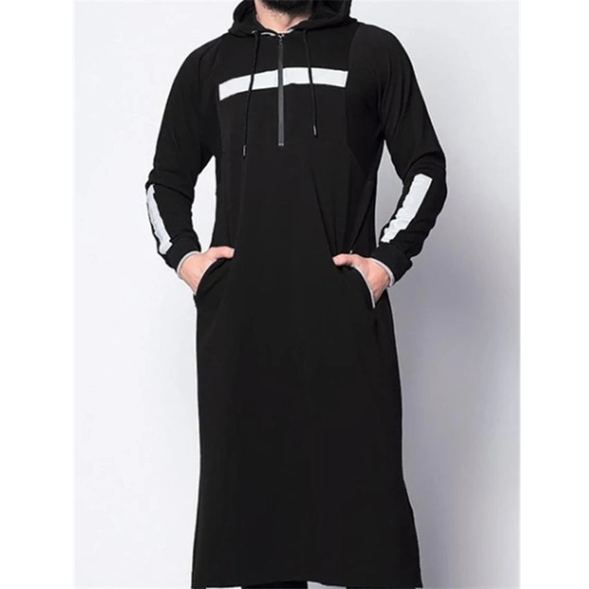 Muslim Mens Hooded Thobe Jubba Casual Long Sleeve Sweatshirt - Pleasures and Sins   Pleasures and Sins