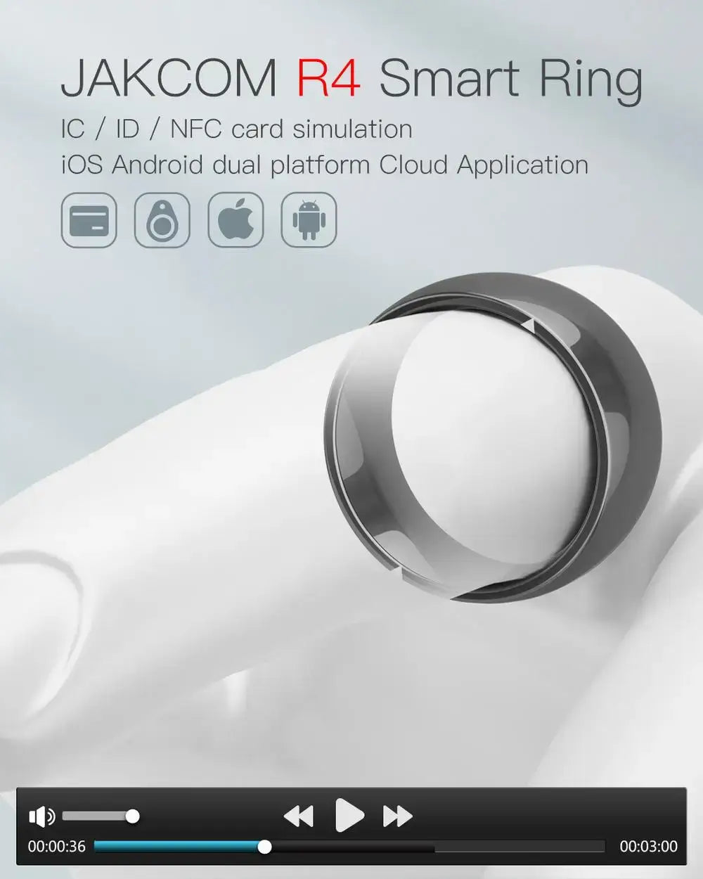 Black Nfc Smart Ring Technology Mobile Card