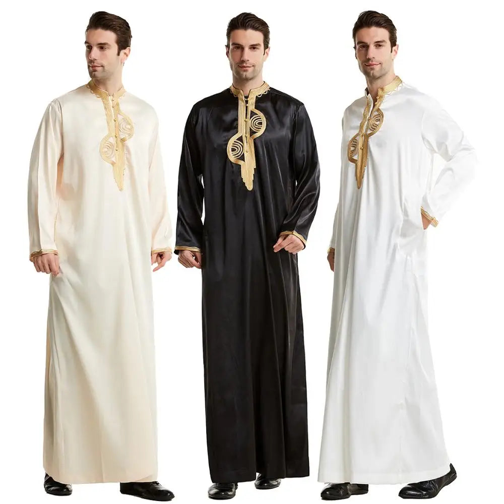 Muslim Abaya for Men Jubba Thobe Arab Long sleeve Islamic Clothing - Pleasures and Sins   Pleasures and Sins