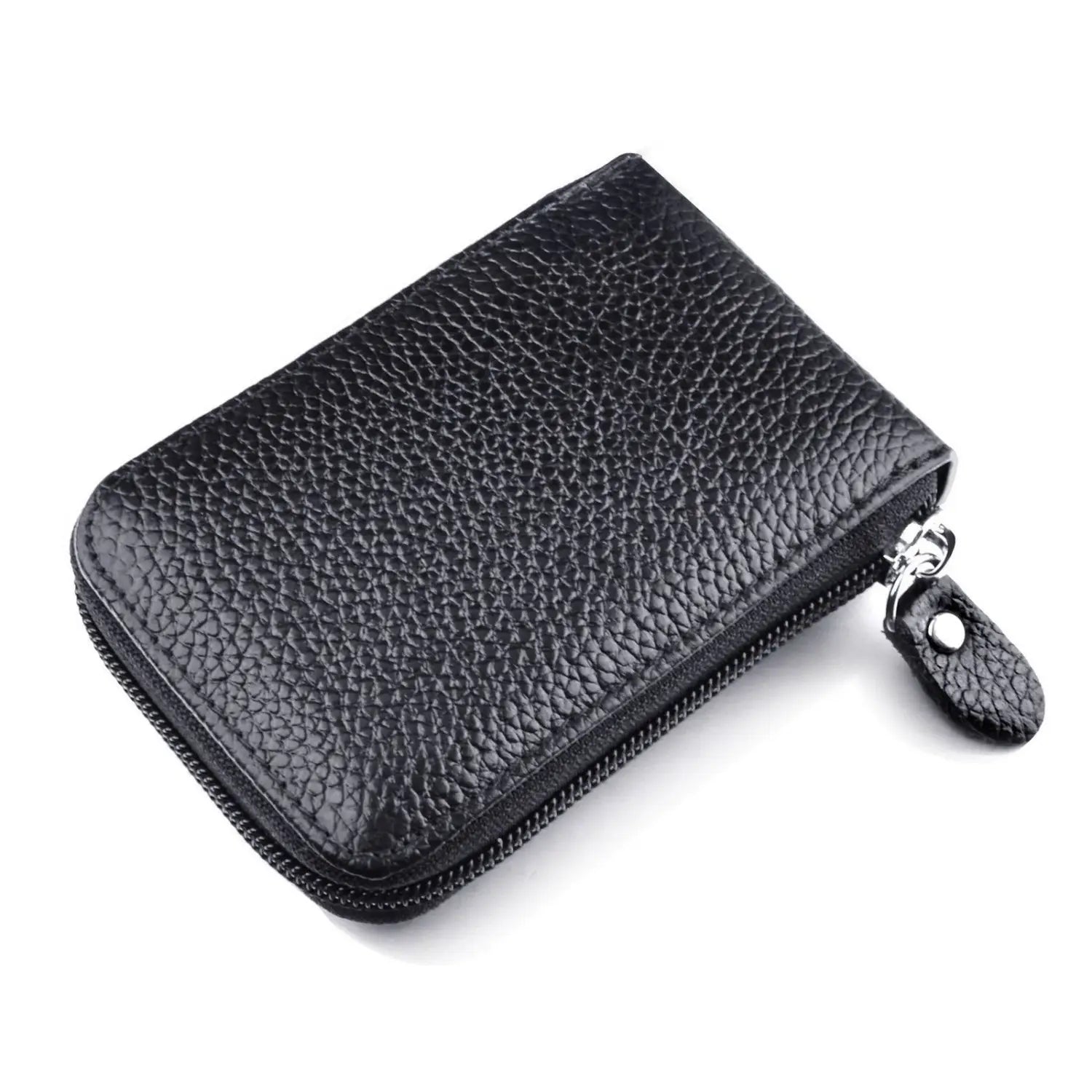 Herren Echtleder Multi Card Holder Rfid Blocking Zip