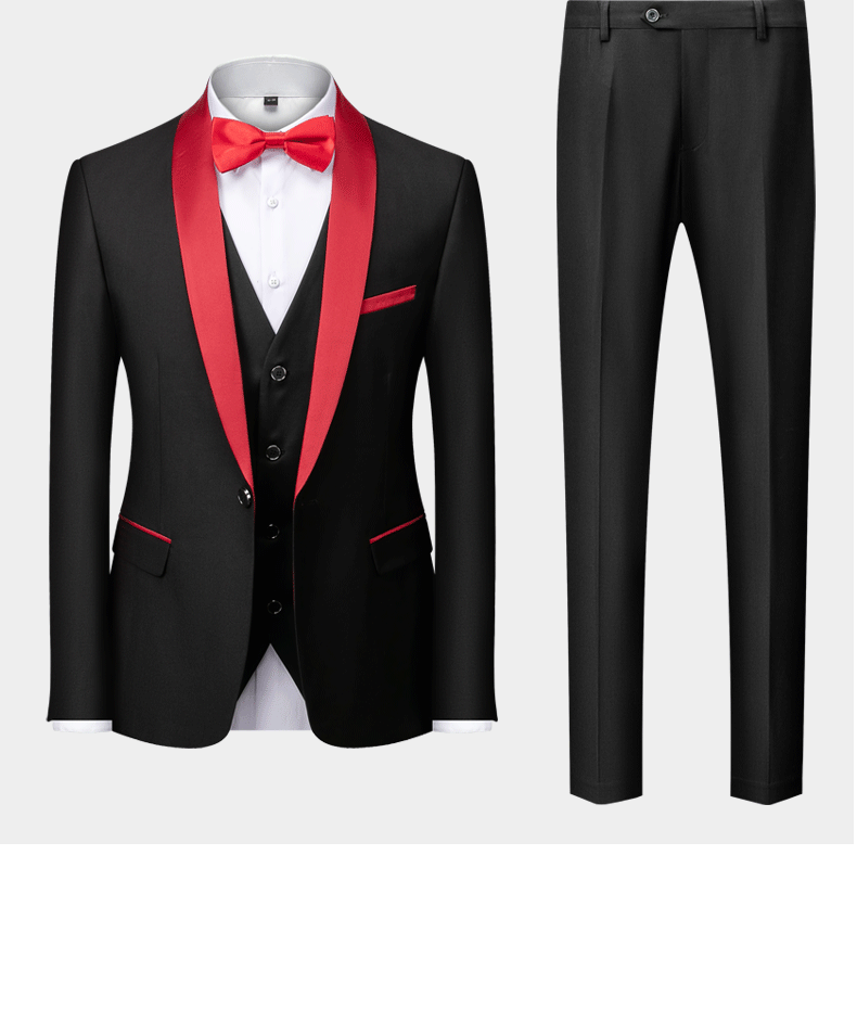 New Grooms Men Wedding Suits Shawl Lapel Groom Tuxedos