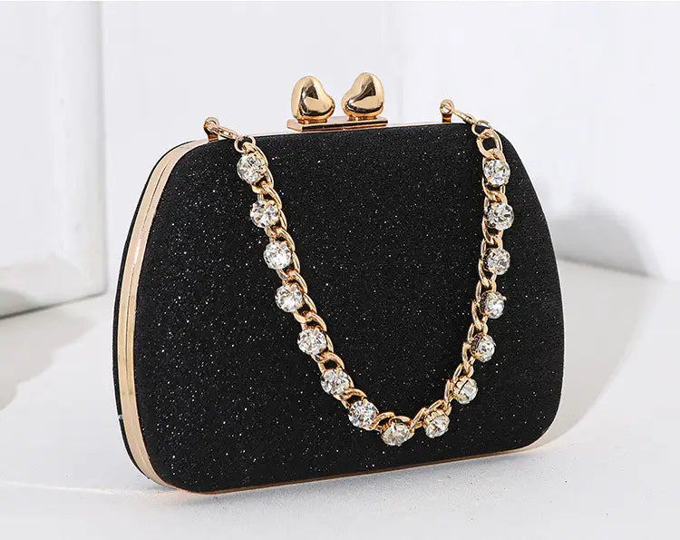 Diamond Chain Handheld Small Square Celebrity ClutchBag