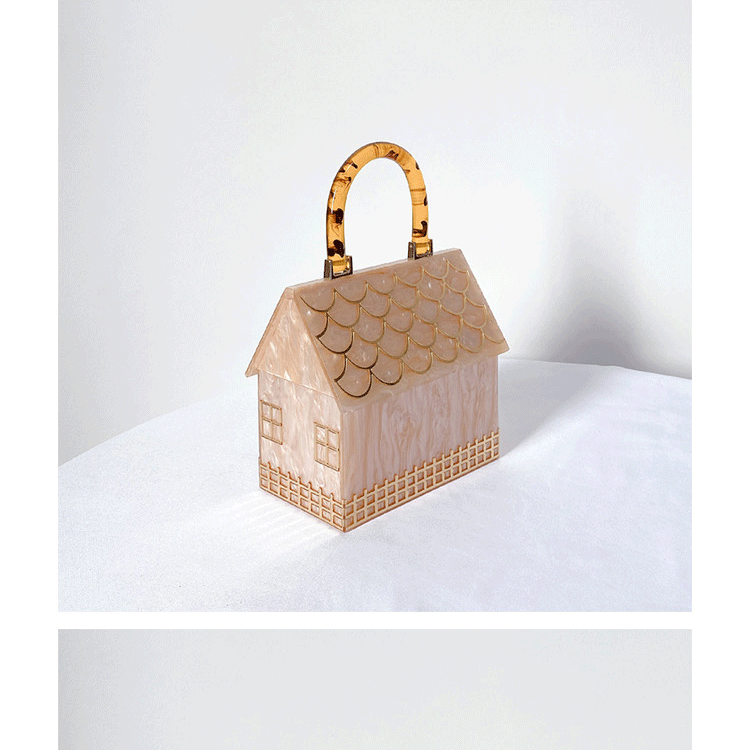 Sac à main de luxe en acrylique avec poignée en forme de maison pour femmes