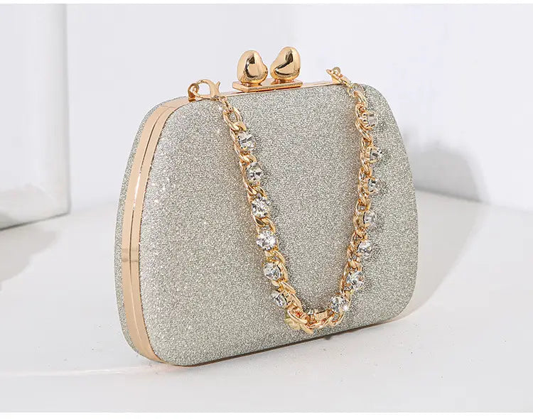 Diamond Chain Handheld Small Square Celebrity ClutchBag