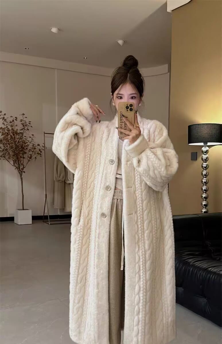 Thick Mink Fur Cardigan Coat for Effortless Style