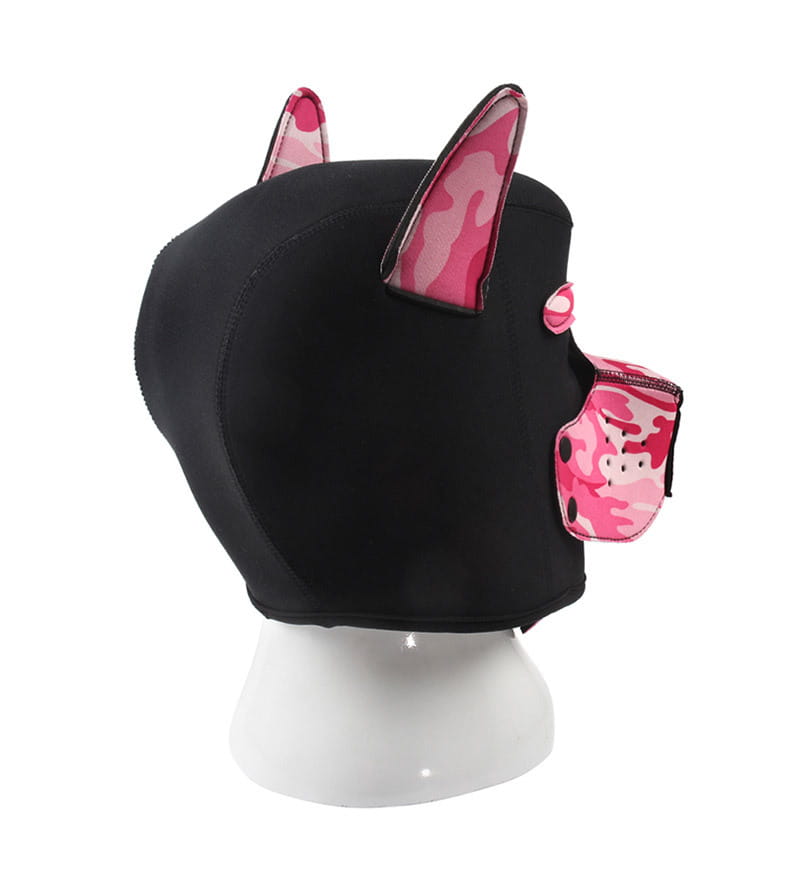 Black cat helmet with pink camo for fun role play flirting and adult SM role.