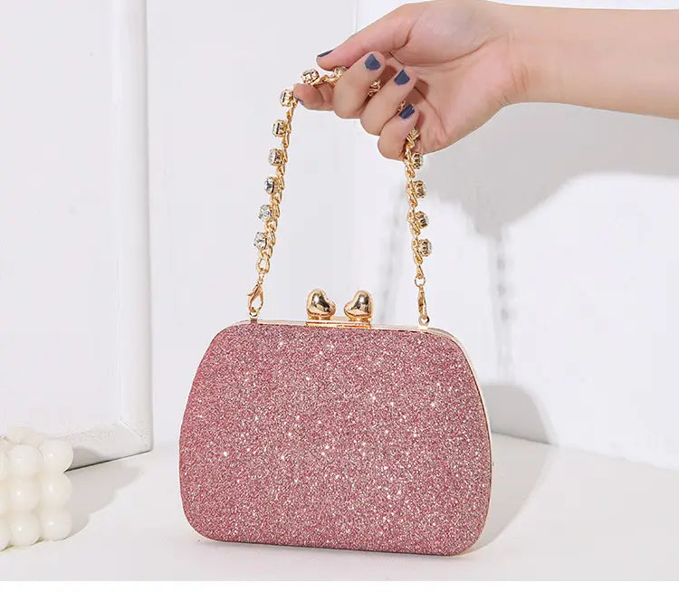 Diamond Chain Handheld Small Square Celebrity ClutchBag