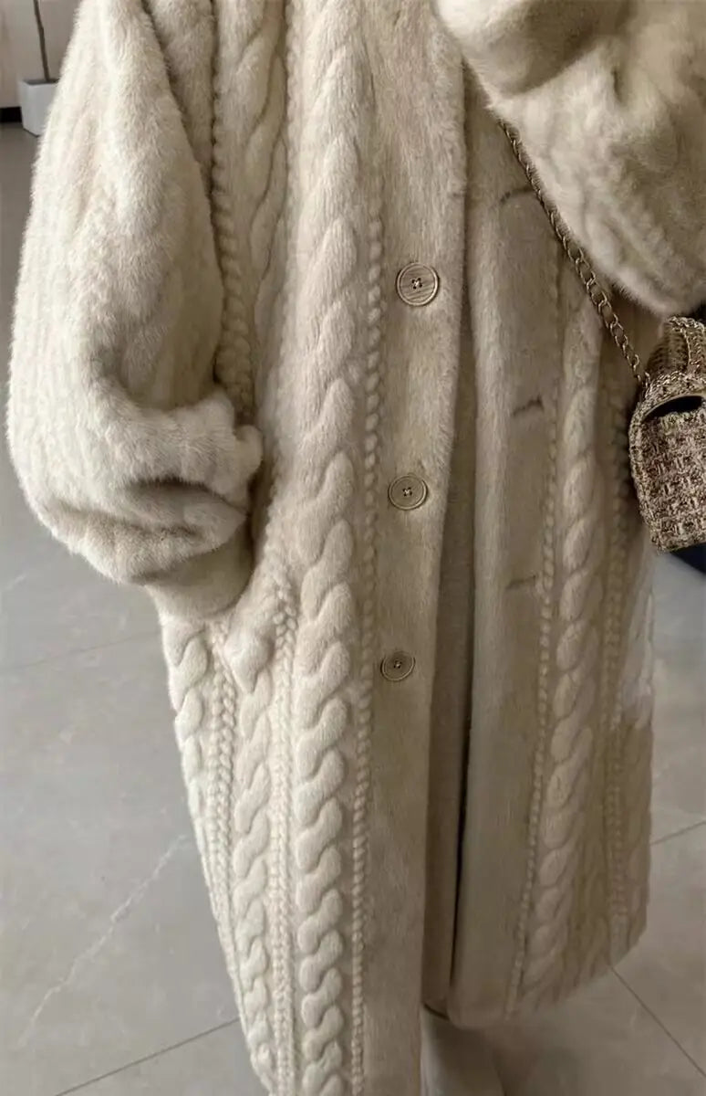 Thick Mink Fur Cardigan Coat for Effortless Style