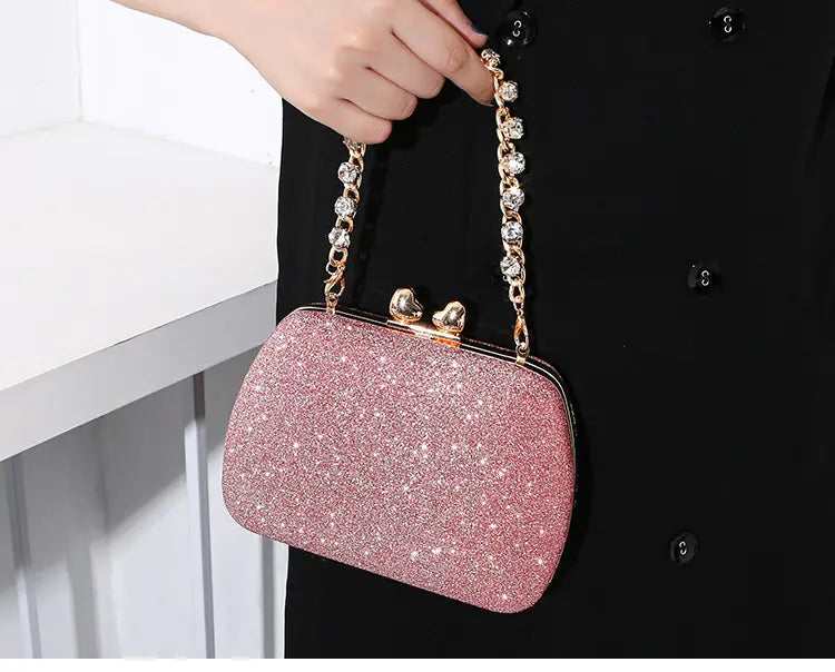 Diamond Chain Handheld Small Square Celebrity ClutchBag