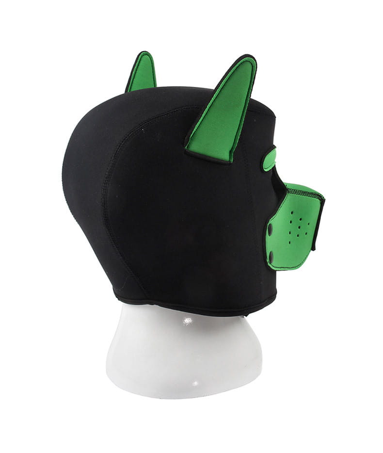 Black piggy bank with green ears and snout for role play flirting and adult SM fun.