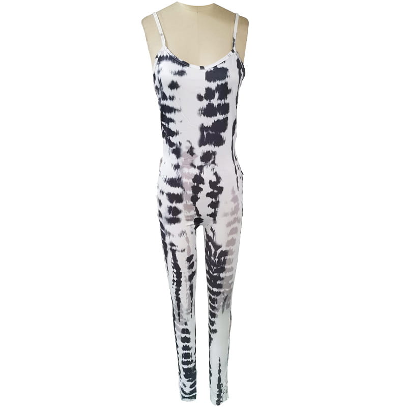 New Style Casual Womens Printed Cut Out Sling Jumpsuit (combinaison à bretelles)