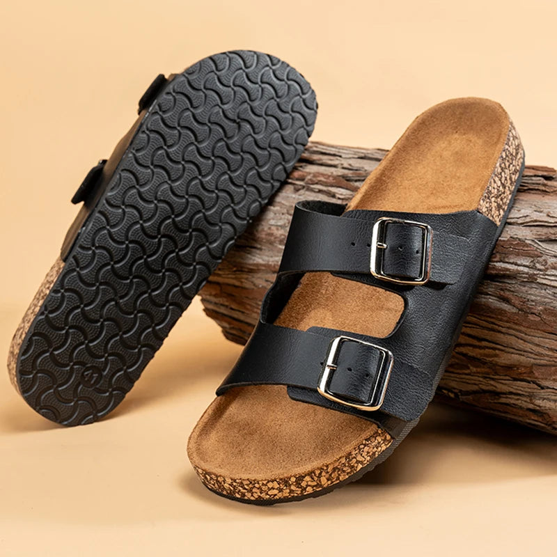 Classic Comfortable Summer Cork Shoes For Men Outdoor Sandals