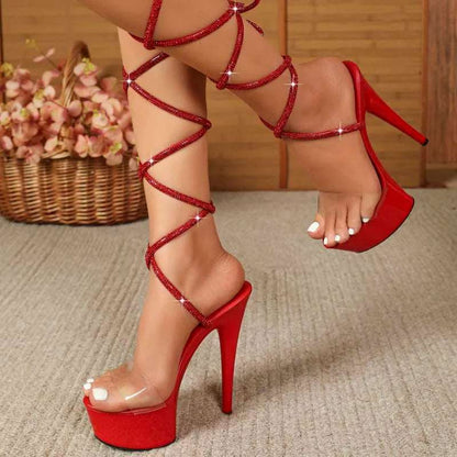 Pole Dance 15cm Platform Heel Open Toe Shoes