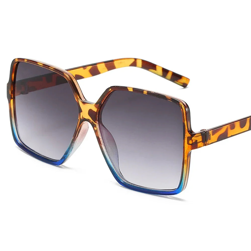 Black Square Oversized Women's Big Frame Colorful Sun Glasses